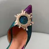 Amina muaddi Begum Scarpe décolleté multicolori impreziosite da cristalli spool Sandali con tacco 95mm Designer di lusso da donna Scarpa elegante Sandalo con cinturino posteriore da sera