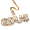 AZ Nome personalizado Letras de colares de moda masculina Jóias Hip Hop Jóias de cristal amplo gelo de ouro Carta inicial Pingente Pingente Colar3192998