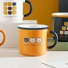 Mugs JUNQIING 320ml Cartoon Bear Ceramic Mug Cute Straight Barrel With Handle Coffee Cups Christmas Cup Kitchen Utensils