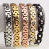 Nya Charms Granny Chic Men Armband Guld Silver Färg Bysantinsk Rostfritt Stål Link Kedjor Armband För Mäns Mode Hip Hop Smycken Present