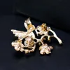 Pins, Brooches Korean Cute Alloy Pearl Drop Bird Flower Brooch Ladies Corsage