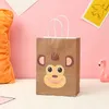 5ピース紙袋ジャングルサファリ動物動物動物園お誕生日おめでとうパーティー子供ギフトクッキーキャンディー紙包装袋ベビーシャワーの装具20220223 Q2