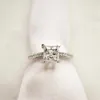 Princess Cut 0,6ct Lab Diamond Ring Real Sterling Sier Engagement Wedding Band Rings for Women Bridal Charm Party Jewelry