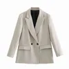 Za Woman Loose Double-breasted Blazer Suit Collar Button 4-Color women's Jackets s Jacket Party Formal Wear 211122