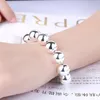 Bangle Fashion Jewelry 925 Pure Silver Plated Charm 10MM Solid Buddha Beads/Hollow Beads Bracelets Gift Bag H136