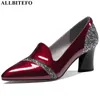 ALLBITEFO tacco spesso donna tacco alto scarpe tacchi alti di alta qualità decorazione paillettes scarpe da donna primavera donna tacchi scarpe da ragazza 210611