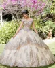 Himmelblaue Prinzessin Quinceanera-Kleider 2022 Ballkleid, schulterfrei, Applikationen, Spitze, Pailletten, rückenfrei, süßes 16-Kleid, Geburtstagsparty, Abschlussballkleider, Vestidos de 15 A￱os