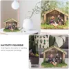 Dekorationer Nativity Scene Staty tema Party Christmas Festival Holiday Figurine