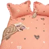 Ensembles de draps drap de lit en pur coton + 2 pièces étuis antidérapant décor maison Textile literie couvre-lit plat épaississement feuille couverture doux chaud