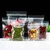 100 stks Zip Lock Clear Plastic Bag Self Seal Reclosable Herbruikbare Tear Notch Ground Coffee Bean Snack Food Packaging Pouches