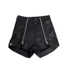 black pu shorts