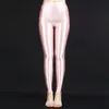 Kvinnor Pants Capris Bright Satin Fitness Byxor Träning Gym Sports Pant Women Pole Dance Glossy Clubwear Smooth High midja Shiny Leggin