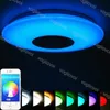 Plafonniers 33cm 40cm 50cm Trois Couleur / RVB Dimmable Musique Dimmable RemoteApp Control AC185-240V pour la maison Bluetooth Haut-parleur Luminaire DHL