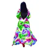 Ankara Dresses for Women Dashiki Traditional Hippie Style Sexy Long Clothing Print Female Casual Backless Robe pattern dress8525549