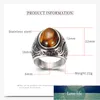 LETAPI Punk Vintage-Schmuck Stein Ringe für Männer Titan Stahl eingelegt drei Farben Onyx Ring Männer herrschsüchtig Opal Ring Fabrikpreis Expertendesign Qualität Neueste