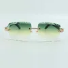 Direct sale cut lens medium diamond sunglasses 3524020, cyan glasses with wooden temples, size: 58-18-135 mm