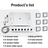 Bathroom Music Shower Set LED Shower Head Panel Multi Functions Thermostatic Diverter Valve Faucets With Massage Body Jets