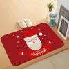 Merry Christmas Coral Fleece Kitchen Carpet Mat Bedroom Bar Entrance Doormat Home Hallway Floor Living Room Carpets Bathroom Anti-Slip Rug Party