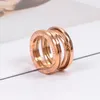 2021 Gold Silver Rose Colors Women Rings Top Quality Luxurious Styles Roman Numeral Hollow Couple Ring Titanium Steel Design B Letter Fashion Jewelry Wholesale