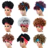 Afro Kinky Curly Synthétique Bandeau Perruques Simulation Cheveux Humains Perruques de cheveux humains Avec Head Bang MR-Headband-001