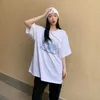 Yedinas Água Camiseta Mulheres Verão O Pescoço Camisetas Coreano Algodão Estética Tees Harajuku Oversized Streetwear Top 210527