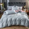 OLOEY set biancheria da letto setosa al tatto lusso set letto bicolore copripiumino lenzuolo con angoli lenzuolo coprimaterasso Queen King size 210706