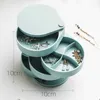 Creative 4 Layers Rotatable Jewelry Storage Boxs Makeup Container Case Earring Necklace Simple Girl Plate Organizer 210922