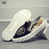 Men Leather Casual Shoes Man Slip-On Luxury Embroidery Suede Leathers Flat Skate Shoe Trend Loafers A15