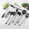 Materiale in silicone per uso alimentare Utensili da cucina Utensili da cucina in acciaio inossidabile nero 11 pezzi per set Resistenza alle alte temperature 440 gradi Fahrenheit Non facile da deformare