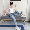 Girls Jeans Bow Kids Casual Style Children Spring Autumn Children's Clothes 6 8 10 12 14 210527