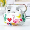 PC Hard voor Apple Airpods Pro Case Bronzing Flamingo Transparante Fruit Cover voor Airpod 1 2 3 Draadloze Bluetooth-koptelefoon Oordopjes Oordopjes