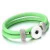 New Snap Jewelry Handmade Leather Snap Bracelet Bangles Fit 18mm 20mm Snap Buttons Bracelet For Women Diy Jewel jllkfm