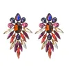 Boucles d'oreilles pendantes en cristal multicolores à la mode pour femme luxe brillant strass déclaration boucle d'oreille fille fête Brincos