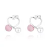 Stud 2021 inoxydable perle coeur boucles d'oreilles croisé rose mignon conception bal beaux accessoires bijoux de haute qualité exquis femmes