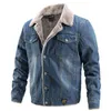 AIOPESON Plus Velours Épais Denim Veste Hommes Casual Revers Coton Jeans Veste Hommes Col De Fourrure Chaud Hiver Hommes Vestes Et Manteaux 210819