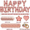 Rose Gold Birthday Party Balloony Zestaw Wszystkiego najlepszego z okazji urodzin Dekoracja Folia dla dorosłych Balony Air Ballons Globos Dostawy