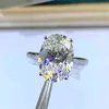 Luomansi 10.5CT Oval Super Flash Big Diamond Ring 100%-S925 Sterling Silver 18K Gold Woman Wedding Engagement Jewelry 211217