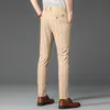 Мужские брюки мужские полосы британский тонкий Fit Men Plus Размер повседневной формальной формировании тощий бизнес развязывает брюки на 30-38