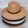 Männer Frauen Cowboy Hut Fedoras Bulk Filz Fedora Hüte Jazz Panama Hut Frau Breite Krempe Kappe Weiblich Männlich Top Caps 2021 Herbst Winter Großhandel Weihnachtsgeschenk