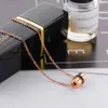 Lokaer tricyclique noir CZ cristal pendentif collier femme titane acier couleur or Rose clavicule chaîne collier bijoux N17020