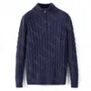 Men Sweater Winter Fleece Thick Half Zipper High Neck Warm Pullover Quality Slim Knit Wool Designer Knitting Casual Jumpers Zip Cotton Sweatshirt Asian Size21