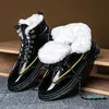 2022デザイナーブーツファッション高級冬スノーブーツ男性靴滑らかなレザー足首ハーフブラックホワイトボルドープラットフォーム屋外