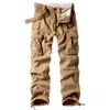 Pantaloni cargo da uomo Pantaloni militari tattici stile militare Pantaloni tascabili Pantaloni larghi larghi larghi Pantaloni mimetici Abbigliamento uomo 211119