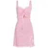 Kawaii Pink PixieKiki Mini Dress Y2k Clothes Cute Sweet College Style Lace Bow Split Bodycon Summer Dresses for Women P15-DZ18 C0304