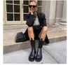 New Luxury Chelsea Boots Women Ankle Chunky Winter Shoes Platform Martin Slip On Heel Black Short Y0910