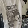 White Tees Junji Ito Horror Manga Uzumaki T-Shirt Moda Donna Top Grunge Estetica Anime Tee Hipsters Harajuku Style T Shirt 210312