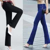 Femmes Pantalon Mince Mince Blanc Stretch Denim Jeans Filles Droite Solide Couleur Noir Bleu Pantalon Évasé Baisse Plus La Taille 210708