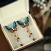Sinzry 2021 Bijoux naturels original faits à la main perle d'eau douce papillon d'été Tassel goutte boucles d'oreilles