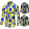 Lifenwenna 6xl 7xl camisa hombres moda personalidad impresión manga larga s medentes casual plus size flor playa hawaiian 220125
