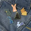 Rabbit Tree Vintage Enamel Brooches Pin for Women Fashion Dress Coat Shirt Demin Metal Funny Brooch Pins Badges Promotion Gift